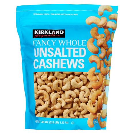 Kirkland Signature Fancy Whole Unsalted Cashews