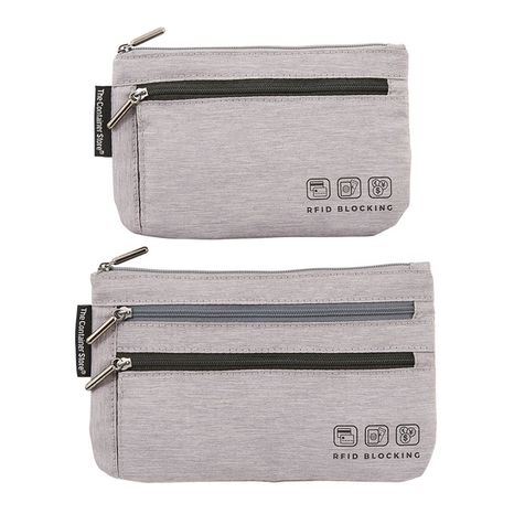 The Container Store RFID Blocking Currency & Passport Organizer - Heather Gray