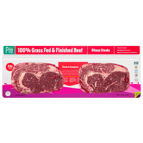Pre 100% Grass Fed & Finished Beef Ribeye Steaks