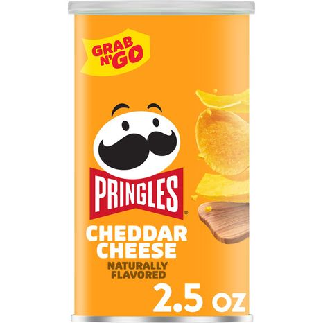 Pringles Cheddar Cheese Potato Crisps Chips, Lunch Snacks, Grab N' Go Snack Pack, 2.5 oz