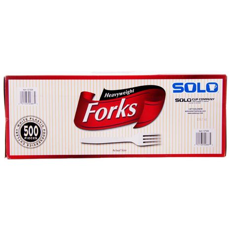 SOLO White Heavy Plastic Forks