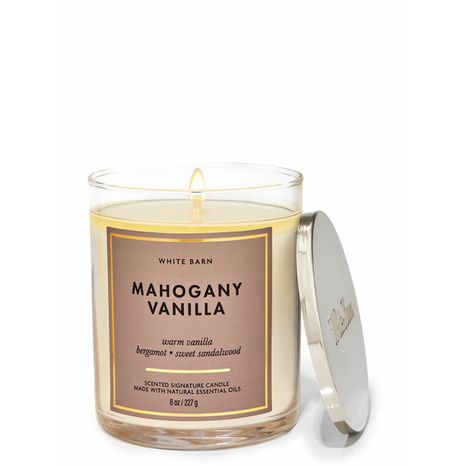 White Barn Mahogany Vanilla Single Wick Candle