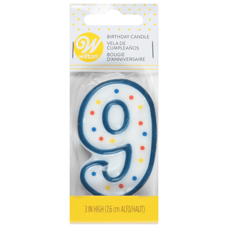 Wilton Birthday Candle, 9, 3 Inch