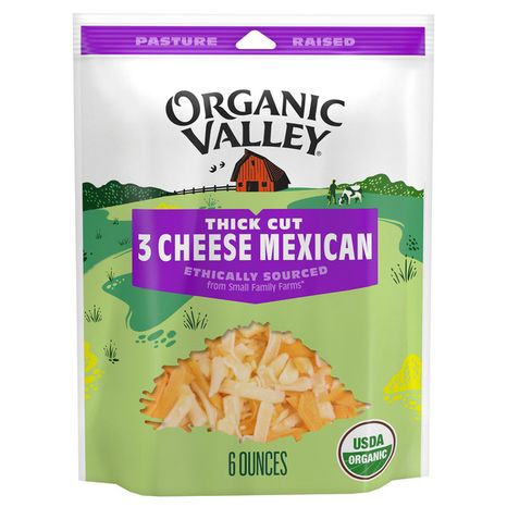 Organic Valley® 3 Cheese Organic Thick Cut Shredded Mexican Cheese Blend