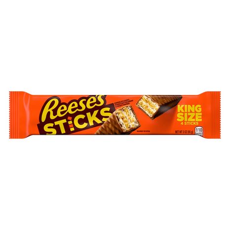 Reese's STICKS Chocolate and Peanut Butter Creme Wafer King Size, Candy Bar, 3 oz