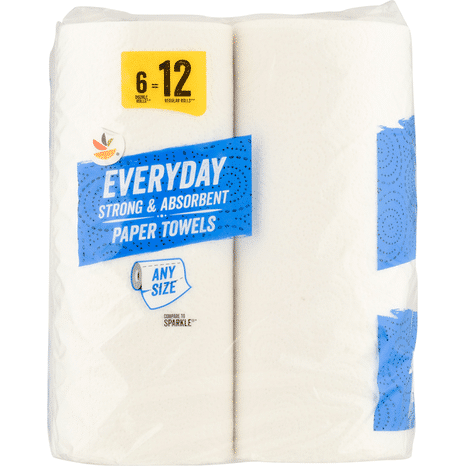 Store Brand 2-Ply Everyday Any Size Strong & Absorbent Double Roll Paper Towels