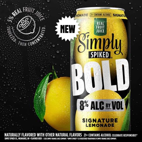 Simply Spiked Bold Signature Hard Lemonade 8.0% ABV, Single, 24 oz can