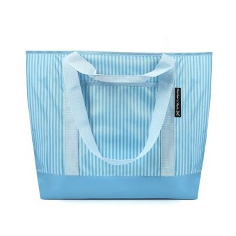 Member’s Mark Club Dual Carry Insulated Striped Shopper Bag - Blue Stripes