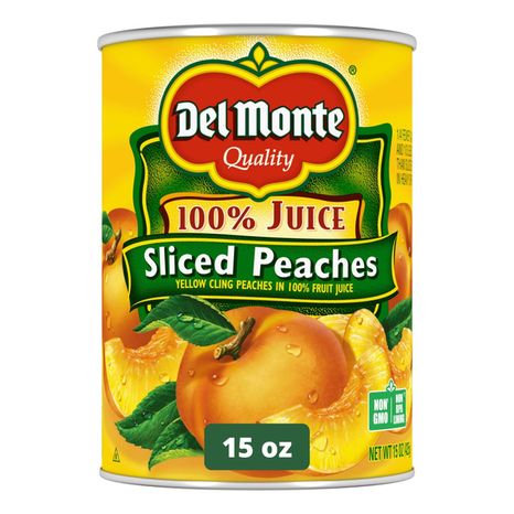 Del Monte Yellow Cling Sliced Peaches in 100% Juice, Canned Fruit