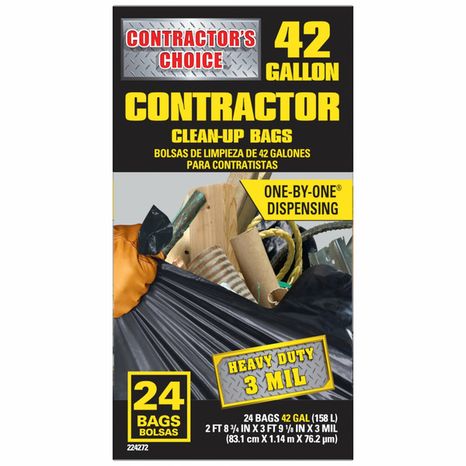 Contractor's Choice Black Outdoor Plastic Construction Trash Bag