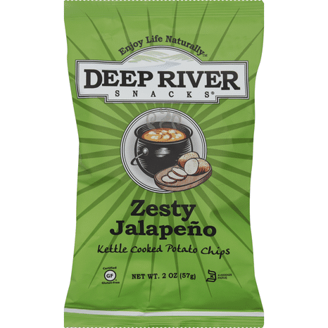 Deep River Snacks Potato Chips, Kettle Cooked, Zesty Jalapeno