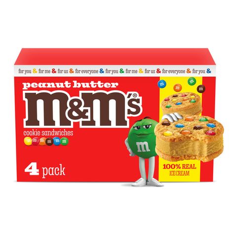 M&M's Peanut Butter Ice Cream Cookie Sandwiches