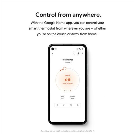 Google Charcoal Programmable Smart Wi-Fi Nest Thermostat for Home