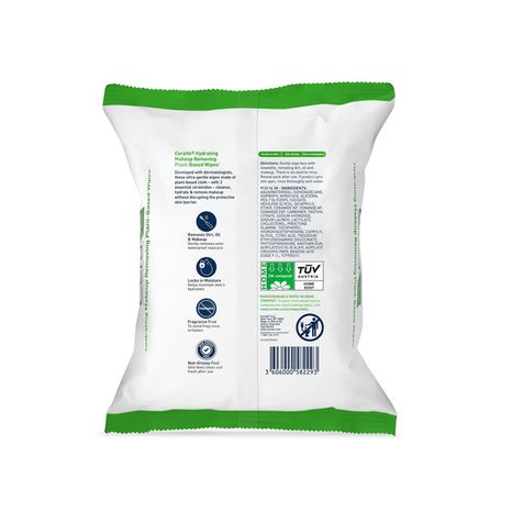 CeraVe Wipes, Plant-Based, Makeup Removing, Hydrating