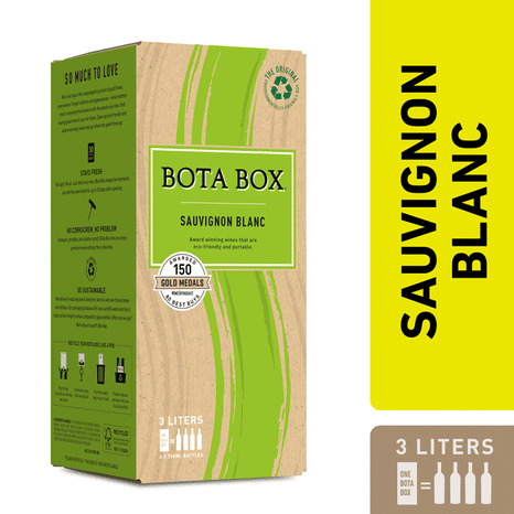 Bota Box Sauvignon Blanc White Wine 3L (Equals 4 x 750mL Glass Bottles)