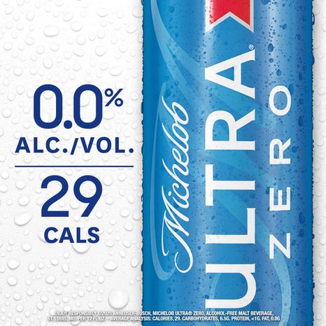 Michelob ULTRA Zero Non-Alcoholic American Lager Beer, 12 Pack, 12 Fl Oz Cans