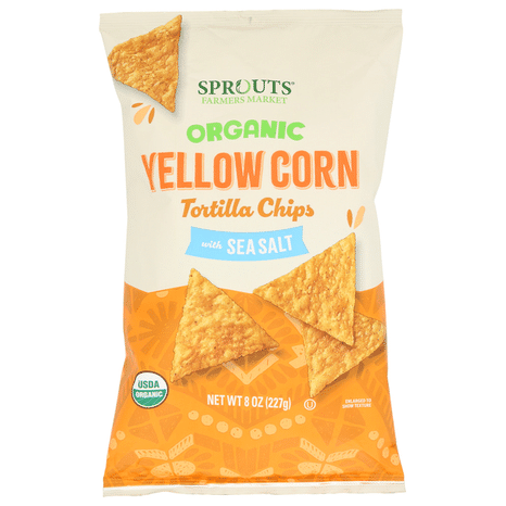 Sprouts Chips-Org-Tortilla-Yllw Crn-Sea Salt