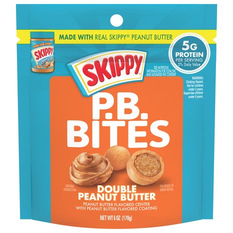 SKIPPY PB Bites Double Peanut Butter Snack, 6 Oz Pouch