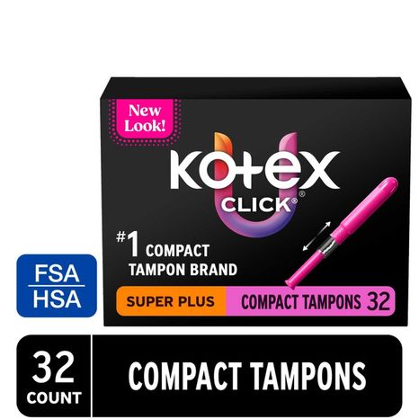U by Kotex Click Compact Unscented Tampons, Super Plus