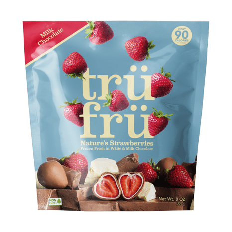 Tru Fru Nature's Strawberries, Hyper-Chilled in White & Milk Chocolate