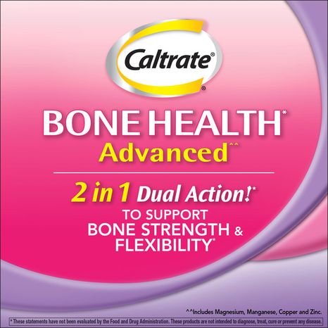 Caltrate Bone Health Advanced 600+D3 Plus Minerals Calcium Supplement Tablets