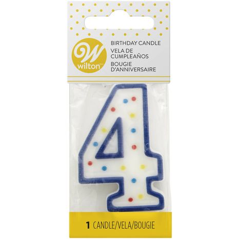 Wilton Birthday Candle, 4, 3 Inch