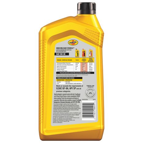 Pennzoil Motor Oil, High Mileage Vehicle, SAE 5W-30
