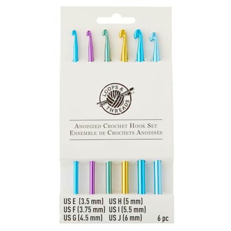 Loops & Threads E To J Anodized Crochet Hook Set