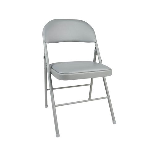 COSCO Gray Standard Indoor Folding Chair With Padded Seat