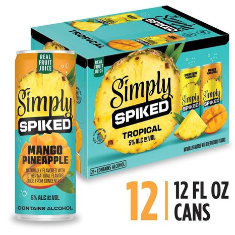 Simply Spiked Tropical Variety Pack Tropical Variety Pack Alcohol Beverage 5.0% ABV, 12 Pack, 12 fl oz Cans