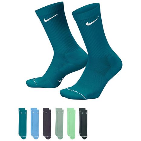 Nike Crew Elevated Plus Cushion Socks, M - Spruce/Blue/Steam