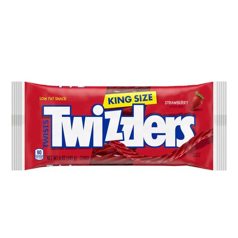 TWIZZLERS Twists Strawberry Flavored King Size Licorice Style, Chewy Candy Bag, 5 oz