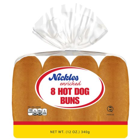 NICKLES BAKERY Hot Dog Buns, 6-Inch, 8 Count, 12-Ounce.
