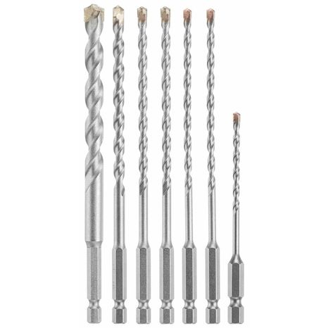 Bosch 7-Piece Impact Tough High-speed Steel Masonry Drill Bit for Hammer Drill Set