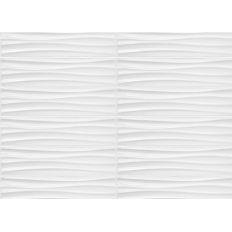 Satori 1001-0202-0 Hudson Brilliant Motion Glossy Ceramic Wall Tile - White - 4" x 16"