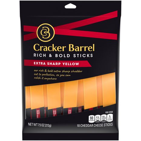 Cracker Barrel Extra Sharp Cheddar Cheese Sticks