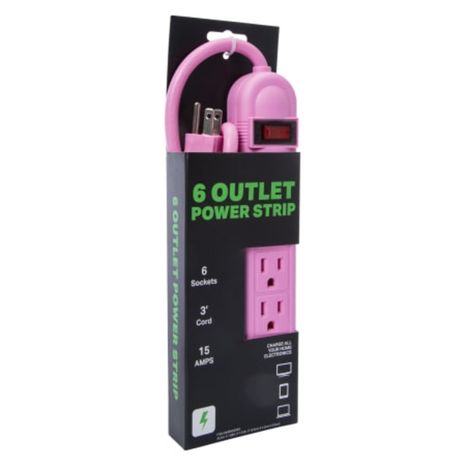 Five Below 6-Outlet Power Strip - Pink