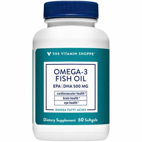 The Vitamin Shoppe Omega 3 Fish Oil 1,000 MG - EPA 300mg / DHA 200mg (60 Softgels)