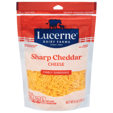 Lucerne Finely Shredded Cheese, Sharp Cheddar