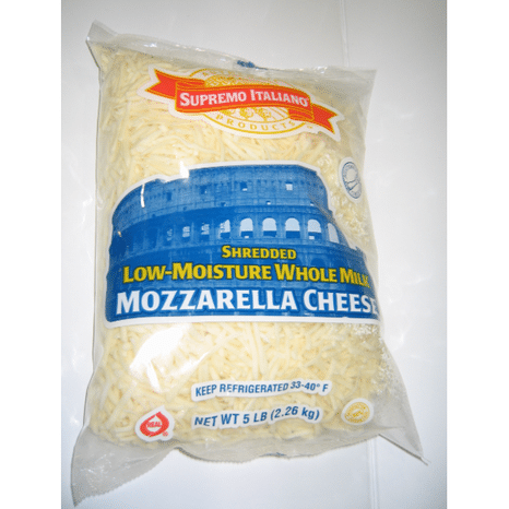Supremo Italiano Shredded Whole Milk Mozzarella 5lbs