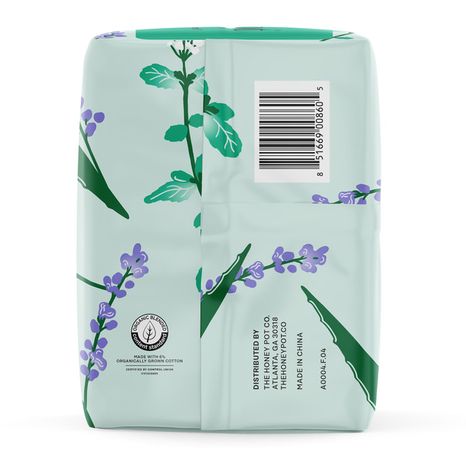 The Honey Pot Company Organic Cotton Cover, Herbal Overnight, Heavy Flow Pads