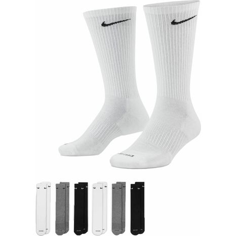 Nike Dri-FIT Everyday Plus Cushion Training Crew Socks - White & Carbon Heather