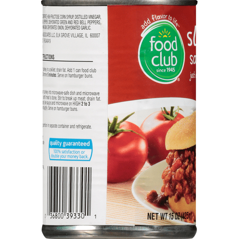 Food Club Sloppy Joe Sauce