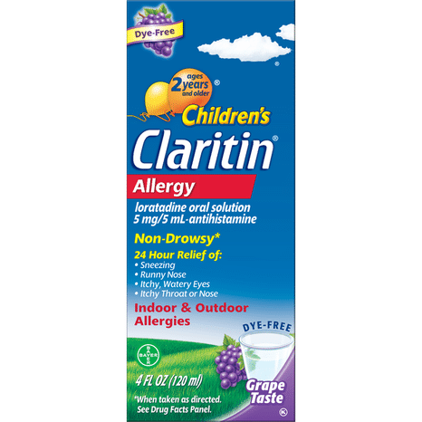 Claritin 24 Hour Non-Drowsy, Grape Allergy Syrup