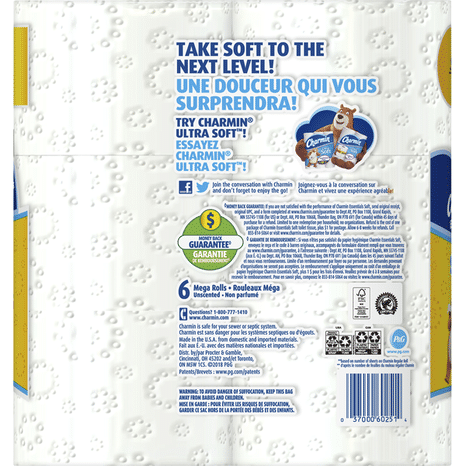 Charmin Soft Toilet Paper 6 Mega Rolls