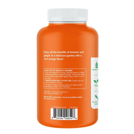 Qunol Turmeric Curcumin Complex Ginger Dietary Supplement 200 Gummies
