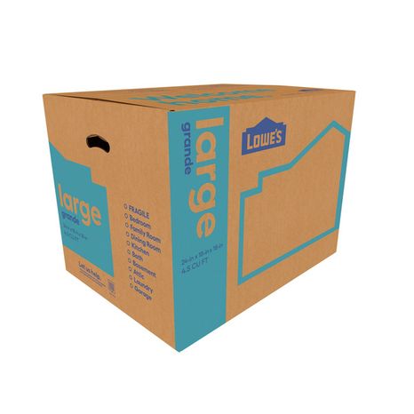 Lowe's Classic Cardboard Moving Box With Handle Holes, 24 x 18 x 18 Inch