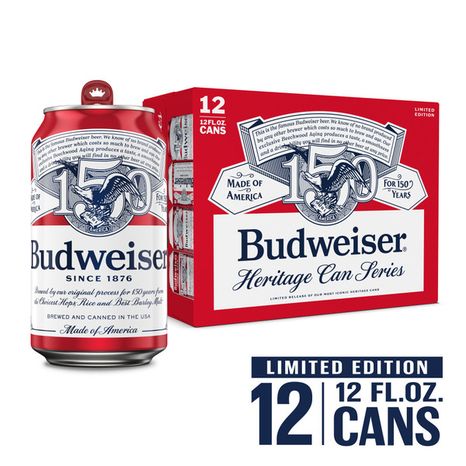 Budweiser American Lager Beer 12 Pack, 12 Fl Oz Cans
