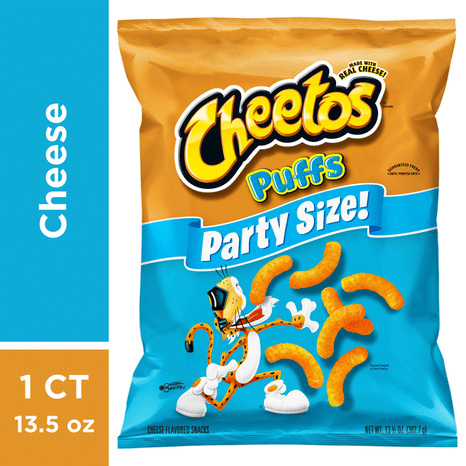 Cheetos Snacks, Cheese Flavored, Puffs, Party Size