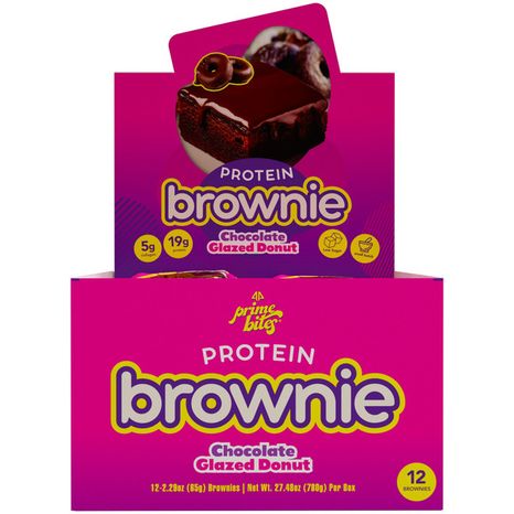 Prime Bites Brownie, Protein, Chocolate Glazed Donut